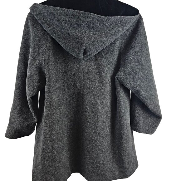 Womens 6 Fall Winter Warm Casual Hooded Dark Gray Black Peacoat Kristen Blake - Picture 3 of 16